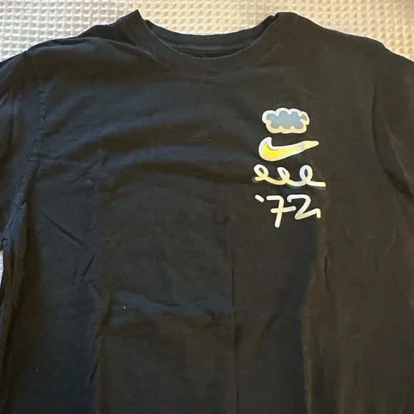 Nike Black Tee with Blue and White Graphic - Picture 2 of 4